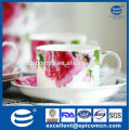 Set de té de porcelana fina para decorar rosas para 6 personas